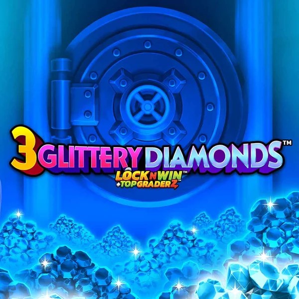 3 Glittery Diamonds slot visual from PearFiction Studios available on bigluck.eu